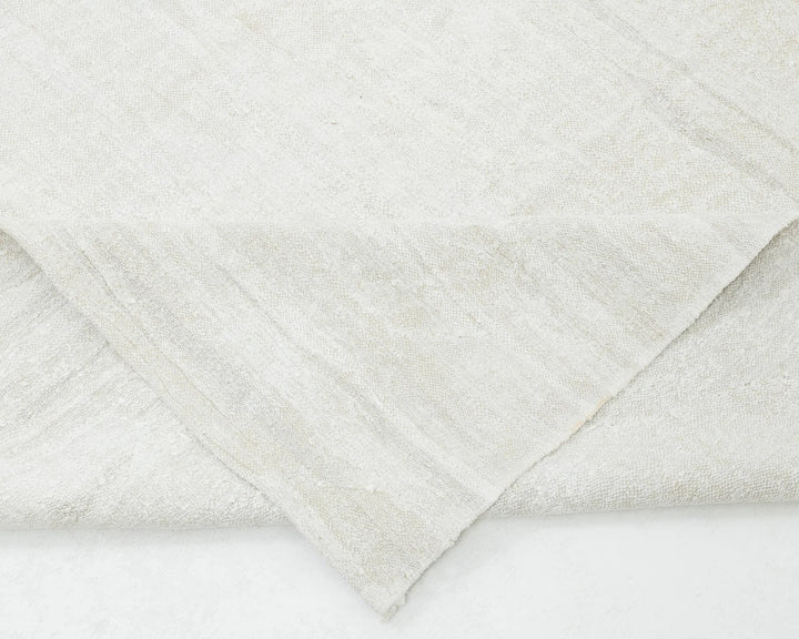 White Turkish Kilim Rug 11' 8" x 9' 1" Flat-Weave | No. VR25361