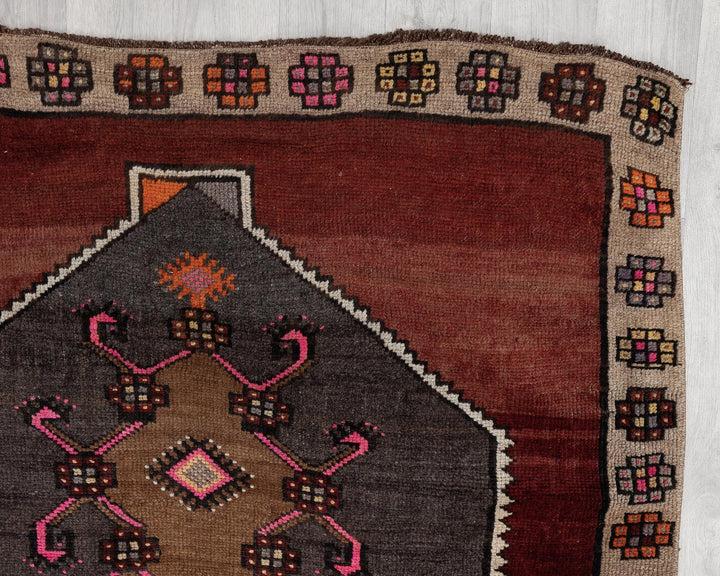 Multicolor Turkish Oushak Rug 3' 11" x 11' 2" Hand-Knotted | No. VR25403
