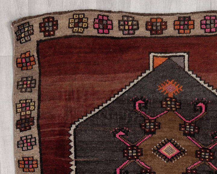 Multicolor Turkish Oushak Rug 3' 11" x 11' 2" Hand-Knotted | No. VR25403