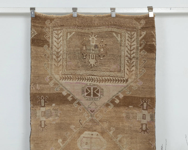 Beige Turkish Oushak Rug 3' 1" x 10' 7" Hand-Knotted view