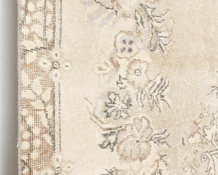 Beige Turkish Oushak Rug 9' 2" x 5' 7" Hand-Knotted | No. VR25463