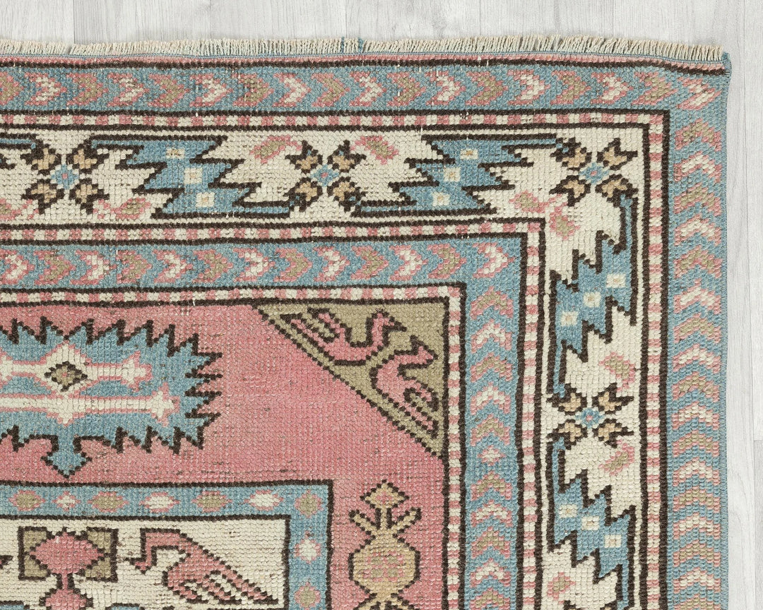 Multicolor Turkish Oushak Rug 6'8" x 3'11" Hand-Knotted | No. VR25508