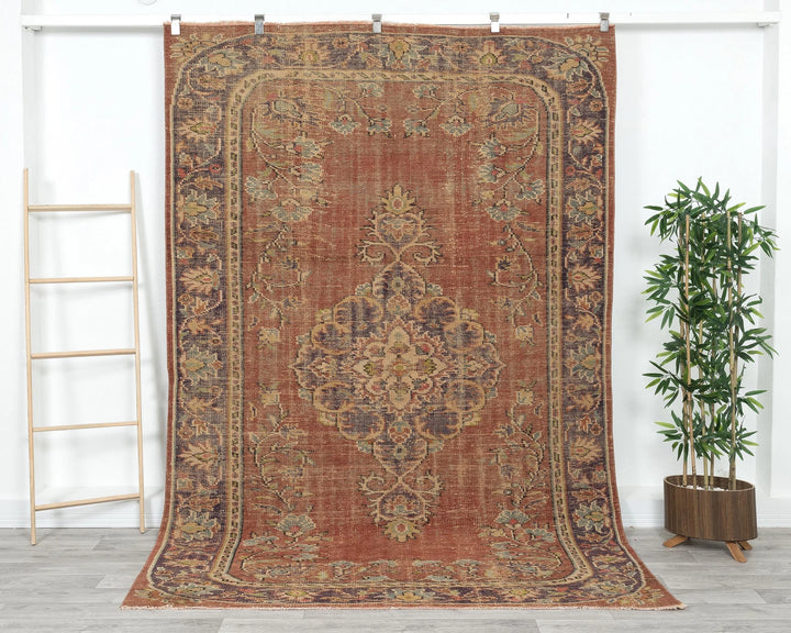 Multicolor Turkish Oushak Rug 6' x 9' Hand-Knotted | No. VR25670