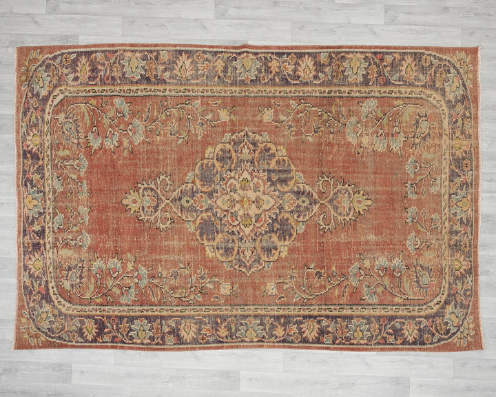 Multicolor Turkish Oushak Rug 6' x 9' Hand-Knotted | No. VR25670