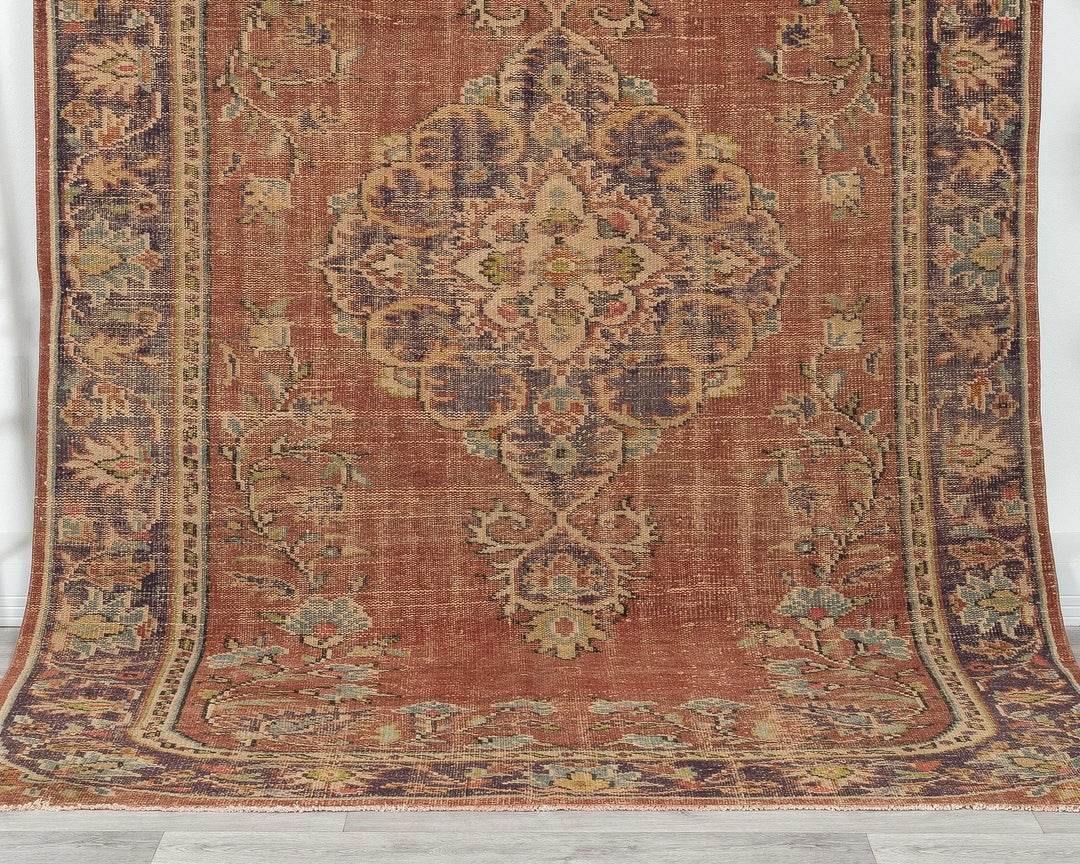 Multicolor Turkish Oushak Rug 6' x 9' Hand-Knotted | No. VR25670