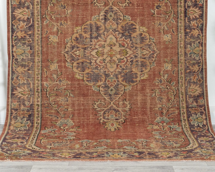 Multicolor Turkish Oushak Rug 6' x 9' Hand-Knotted | No. VR25670