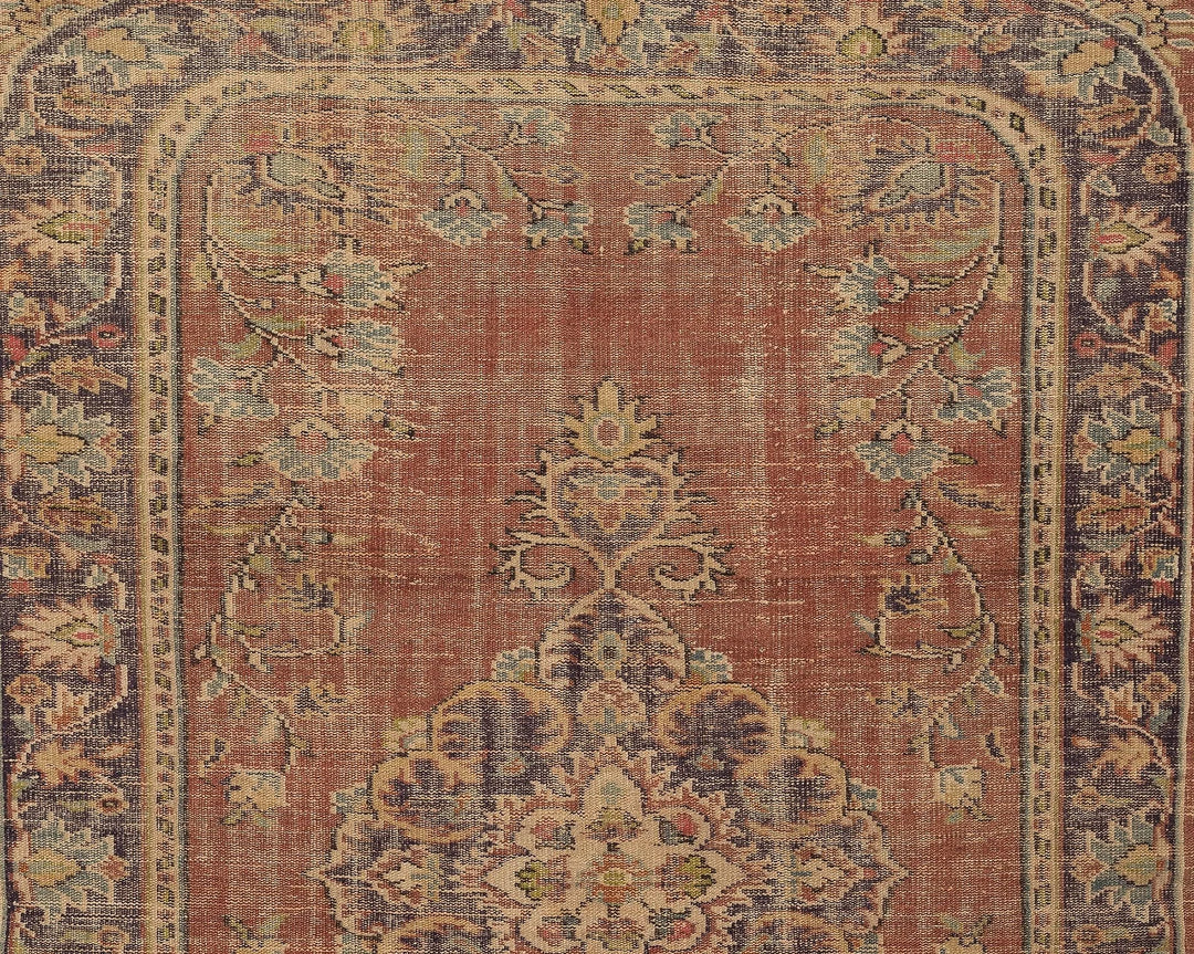 Multicolor Turkish Oushak Rug 6' x 9' Hand-Knotted | No. VR25670