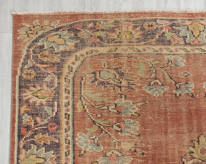 Multicolor Turkish Oushak Rug 6' x 9' Hand-Knotted | No. VR25670