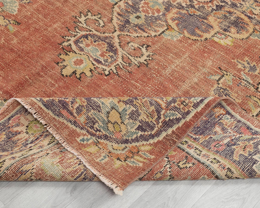 Multicolor Turkish Oushak Rug 6' x 9' Hand-Knotted | No. VR25670