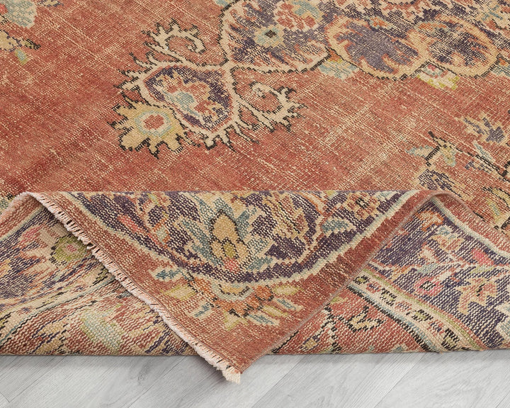 Multicolor Turkish Oushak Rug 6' x 9' Hand-Knotted | No. VR25670