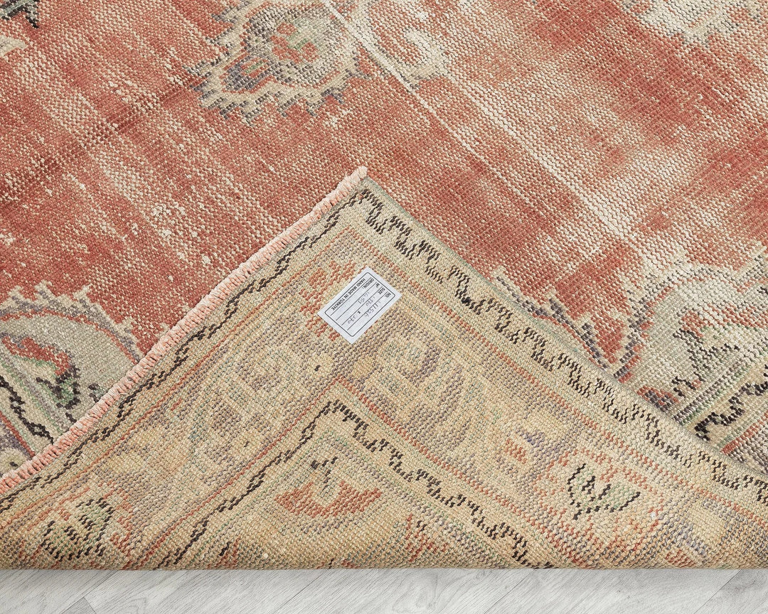 Red Turkish Oushak Rug 5' 7" x 8' 11" Hand-Knotted | No. VR25767