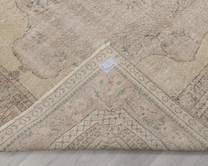 Beige Turkish Oushak Rug 7' x 10' Hand-Knotted | No. VR25806