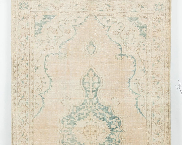 Beige Turkish Oushak Rug 9' 2" x 5' 7" Hand-Knotted | No. VR25879