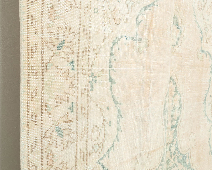 Beige Turkish Oushak Rug 9' 2" x 5' 7" Hand-Knotted | No. VR25879
