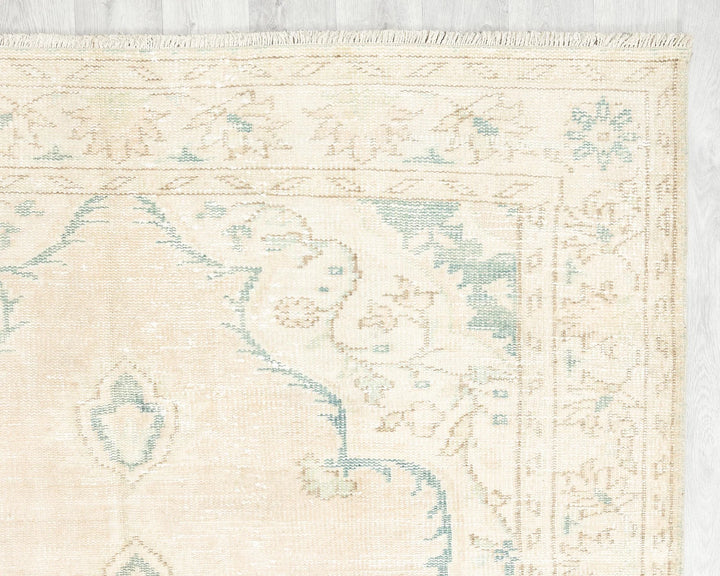 Beige Turkish Oushak Rug 9' 2" x 5' 7" Hand-Knotted | No. VR25879