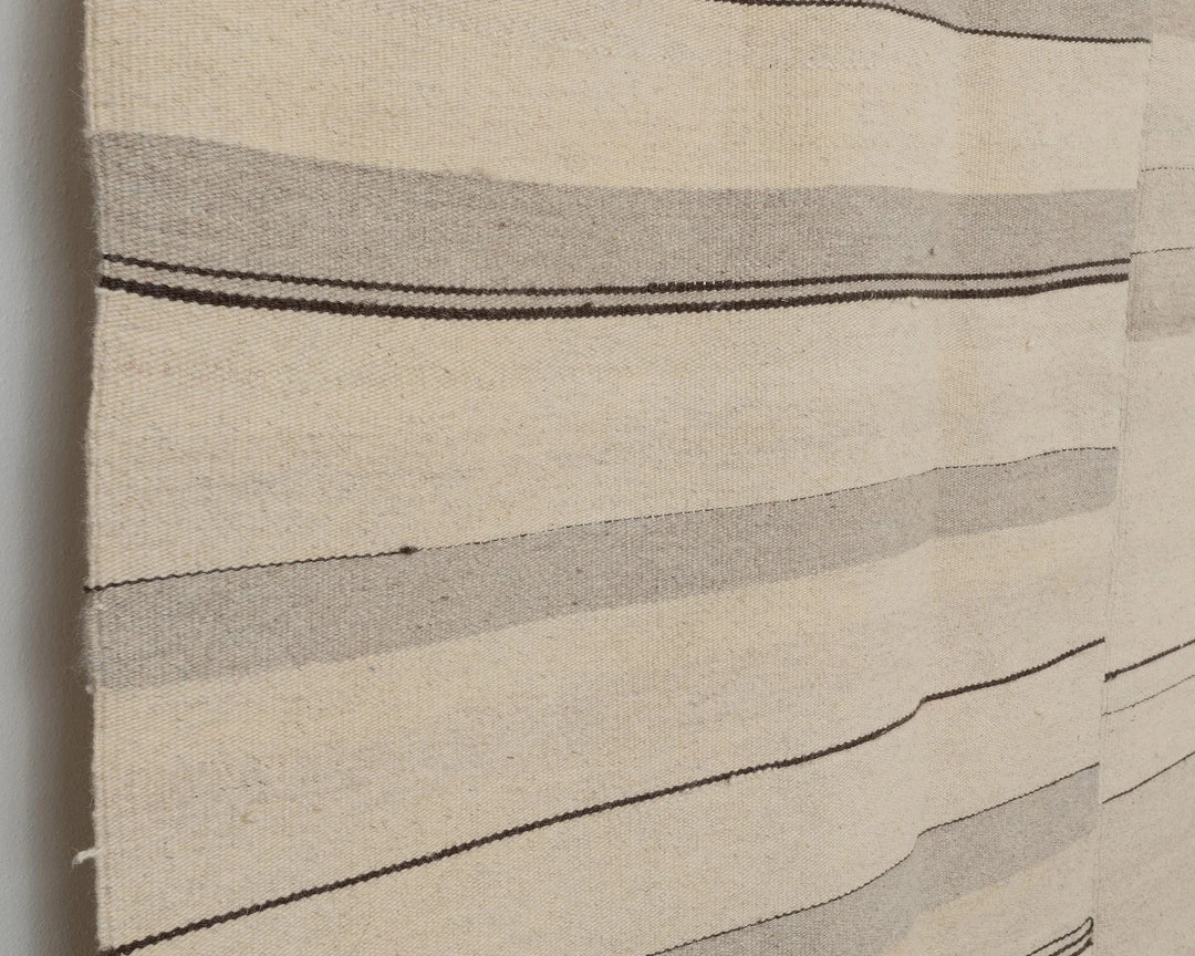 Beige Turkish Kilim Rug 9' 4" x 12' 6" Flat-Weave close-up