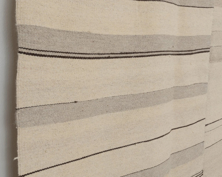 Beige Turkish Kilim Rug 9' 4" x 12' 6" Flat-Weave close-up