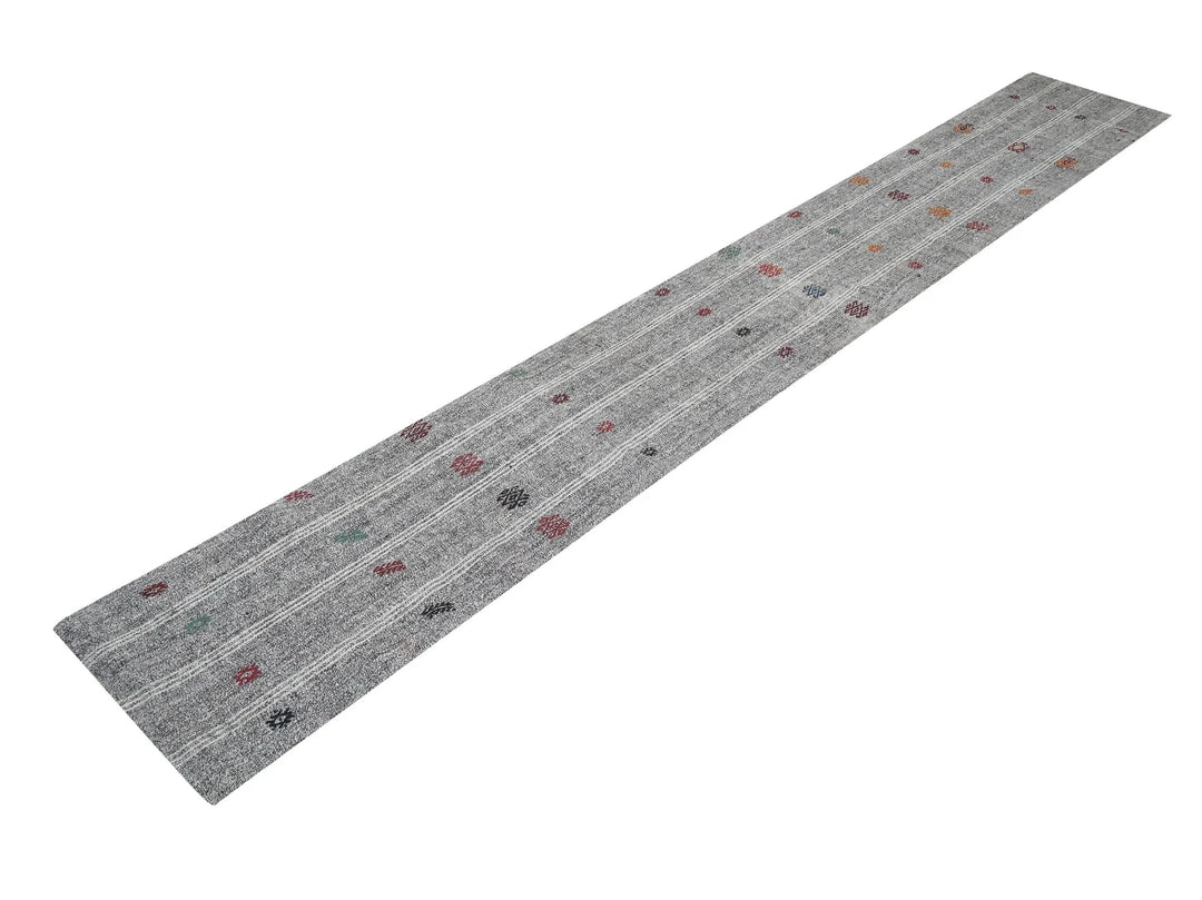Multicolor Turkish Kilim Rug 2' 1" x 28' 4" Flat-Weave | No. VR25895