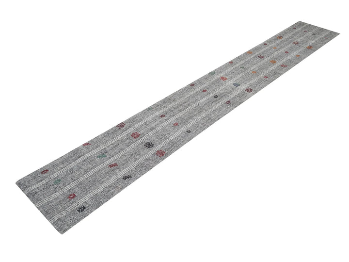 Multicolor Turkish Kilim Rug 2' 1" x 28' 4" Flat-Weave | No. VR25895