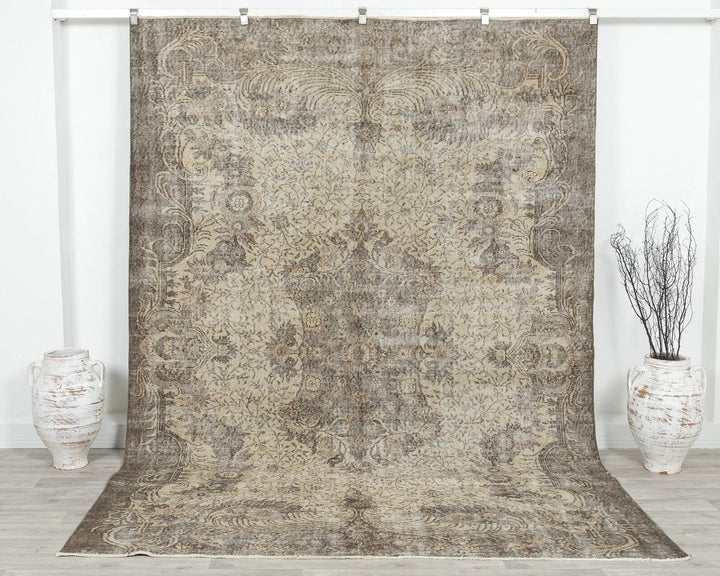 Multicolor Turkish Oushak Rug 7' 1" x 10' Hand-Knotted | No. VR25995