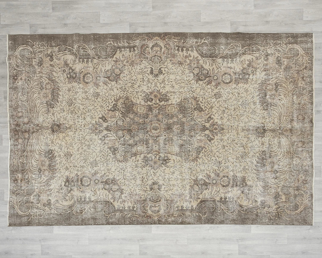 Multicolor Turkish Oushak Rug 7' 1" x 10' Hand-Knotted | No. VR25995