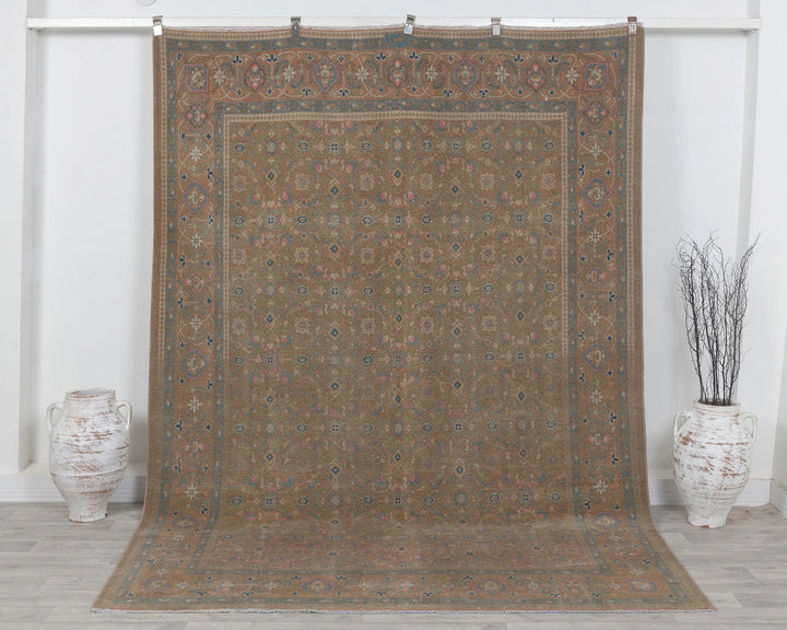 Multicolor Turkish Oushak Rug 6'11" x 9'10" Hand-Knotted | No. VR25997