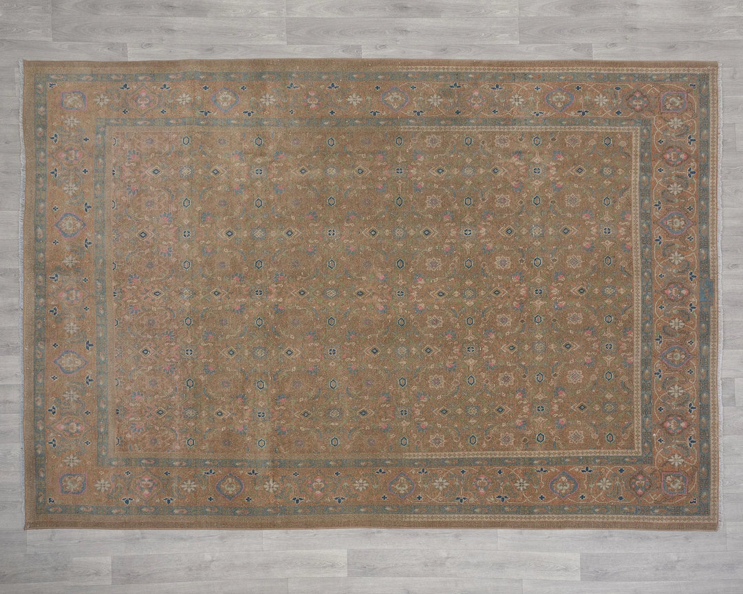Multicolor Turkish Oushak Rug 6'11" x 9'10" Hand-Knotted | No. VR25997