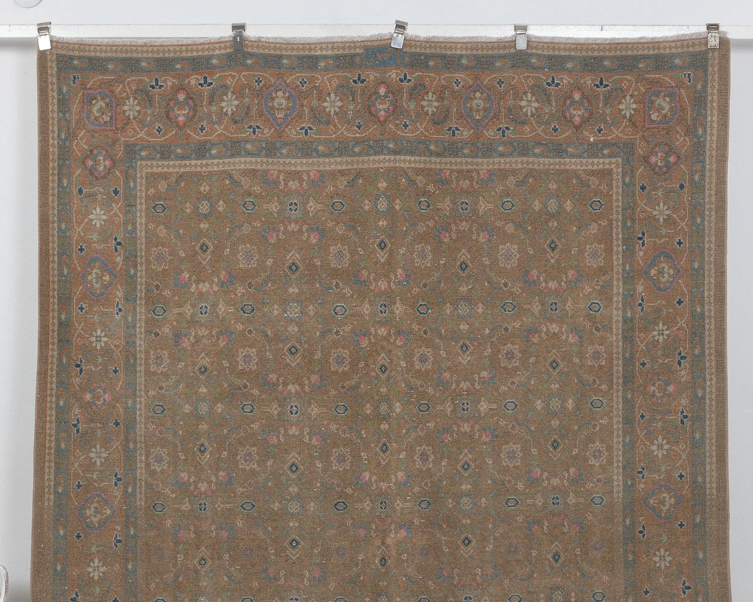 Multicolor Turkish Oushak Rug 6'11" x 9'10" Hand-Knotted | No. VR25997