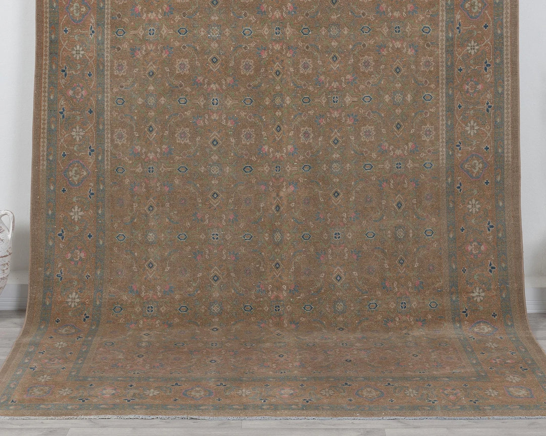 Multicolor Turkish Oushak Rug 6'11" x 9'10" Hand-Knotted | No. VR25997