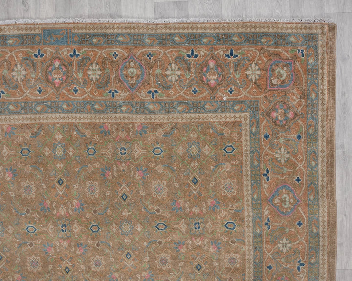 Multicolor Turkish Oushak Rug 6'11" x 9'10" Hand-Knotted | No. VR25997