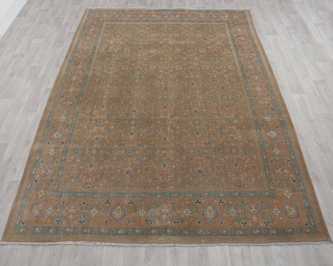 Multicolor Turkish Oushak Rug 6'11" x 9'10" Hand-Knotted | No. VR25997