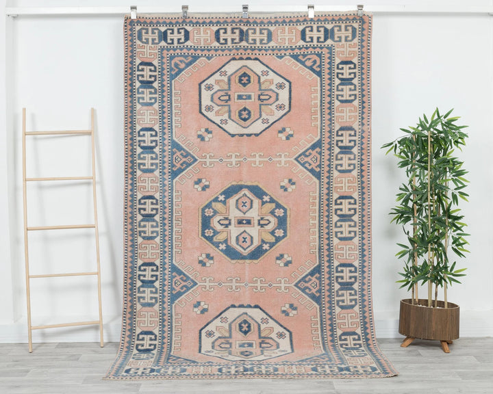 Pink Turkish Oushak Rug 5' 4" x 8' 4" Hand-Knotted | No. VR26022