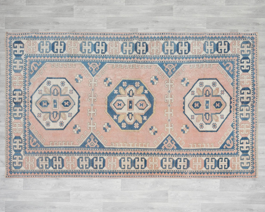 Pink Turkish Oushak Rug 5' 4" x 8' 4" Hand-Knotted | No. VR26022