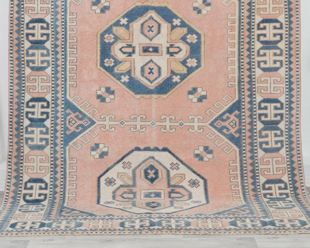 Pink Turkish Oushak Rug 5' 4" x 8' 4" Hand-Knotted | No. VR26022