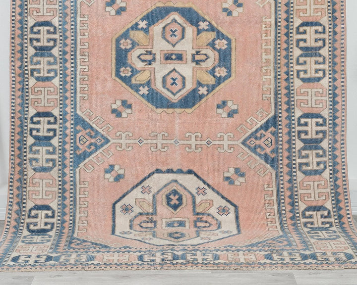 Pink Turkish Oushak Rug 5' 4" x 8' 4" Hand-Knotted | No. VR26022