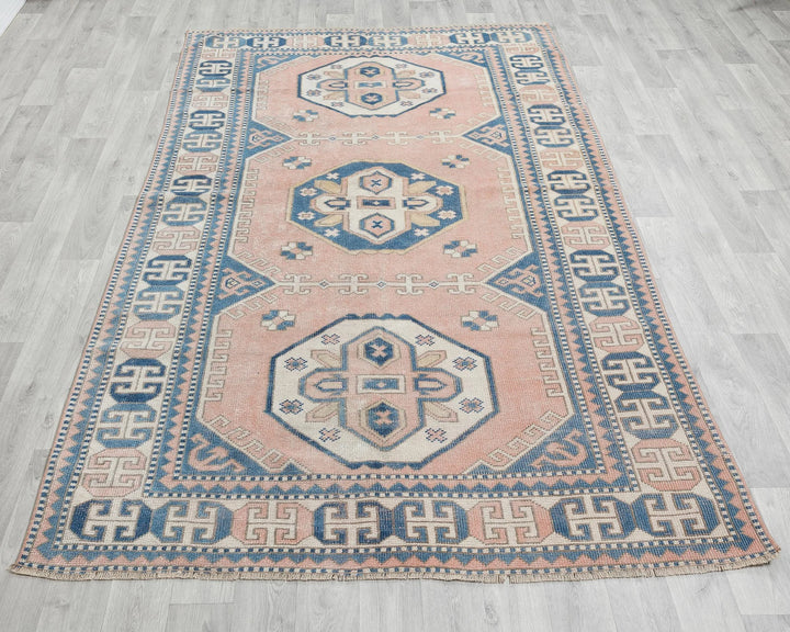 Pink Turkish Oushak Rug 5' 4" x 8' 4" Hand-Knotted | No. VR26022