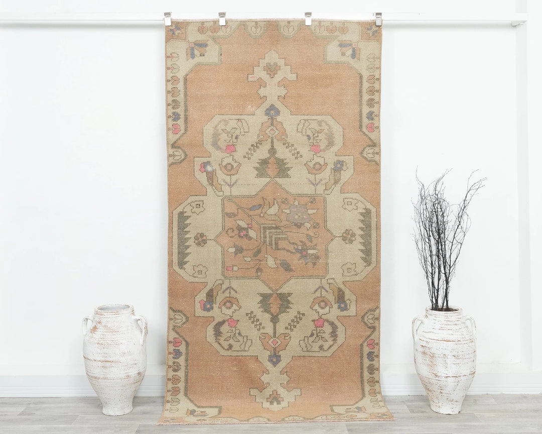 Multicolor Turkish Oushak Rug 7' 5" x 3' 9" Hand-Knotted | No. VR26101