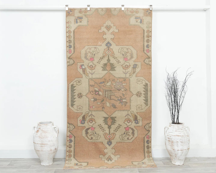 Multicolor Turkish Oushak Rug 7' 5" x 3' 9" Hand-Knotted | No. VR26101
