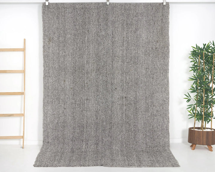 Gray Turkish Kilim Rug 8' 2" x 5' 8" Flat-Weave | No. VR26123