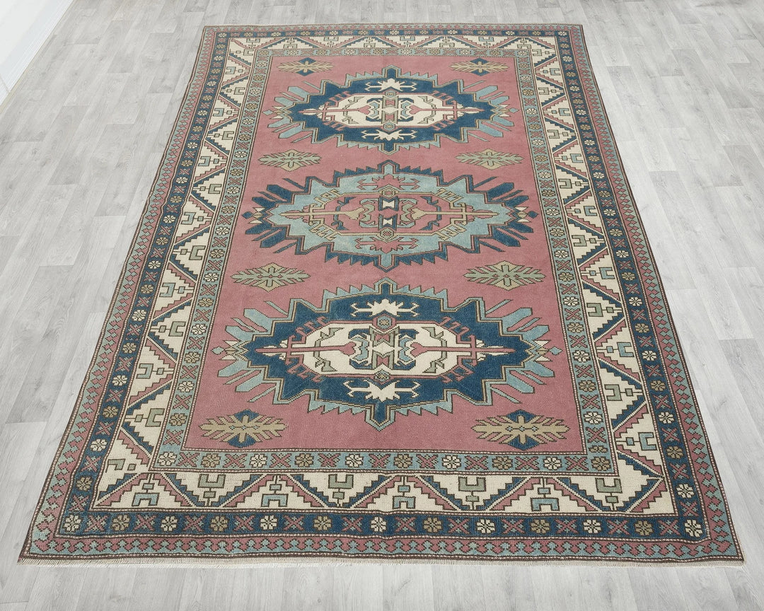 Multicolor Turkish Oushak Rug 6'7" x 9'10" Hand-Knotted | No. VR26176