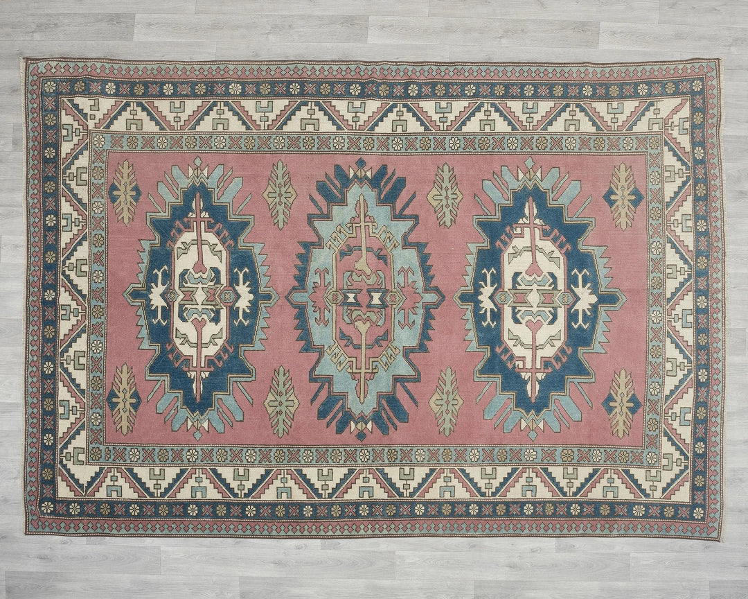 Multicolor Turkish Oushak Rug 6'7" x 9'10" Hand-Knotted | No. VR26176