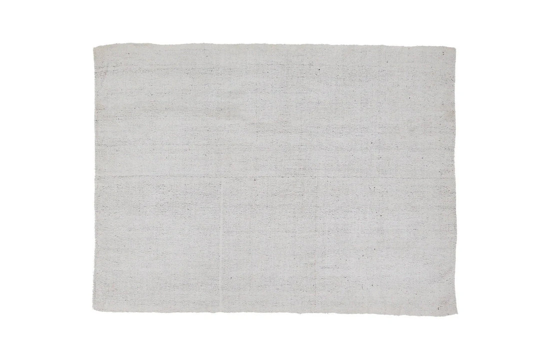 White Turkish Kilim Rug 6' 7" x 8' 10" Flat-Weave | No. VR26240