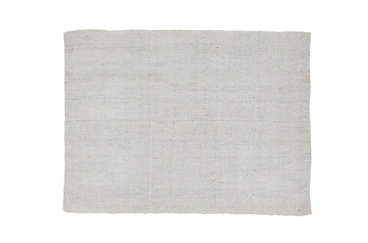 White Turkish Kilim Rug 6' 7" x 8' 10" Flat-Weave | No. VR26240
