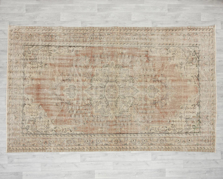 Orange Turkish Oushak Rug 6'1" x 9'8" Hand-Knotted | No. VR26321