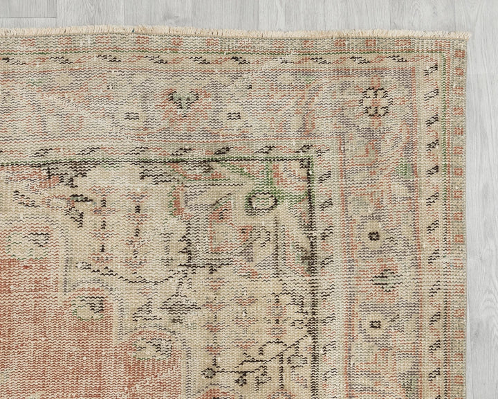 Orange Turkish Oushak Rug 6'1" x 9'8" Hand-Knotted | No. VR26321