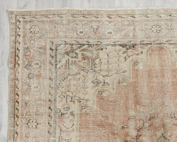 Orange Turkish Oushak Rug 6'1" x 9'8" Hand-Knotted | No. VR26321