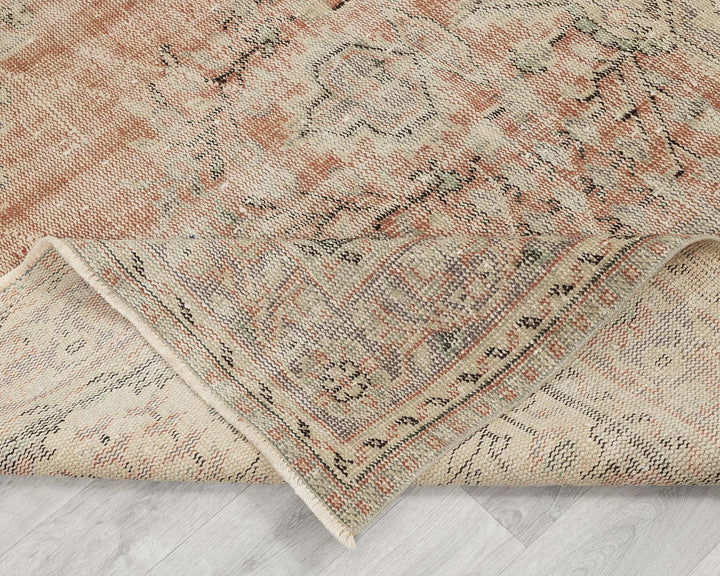 Orange Turkish Oushak Rug 6'1" x 9'8" Hand-Knotted | No. VR26321