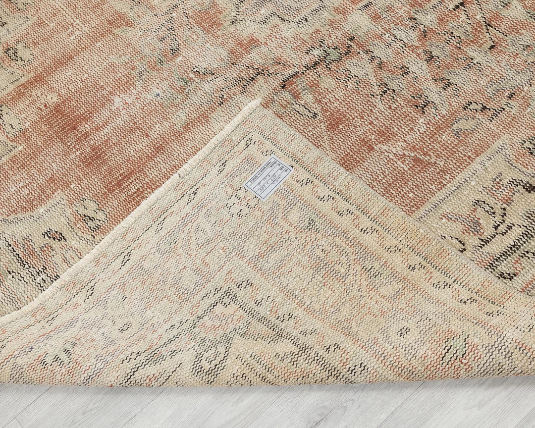 Orange Turkish Oushak Rug 6'1" x 9'8" Hand-Knotted | No. VR26321