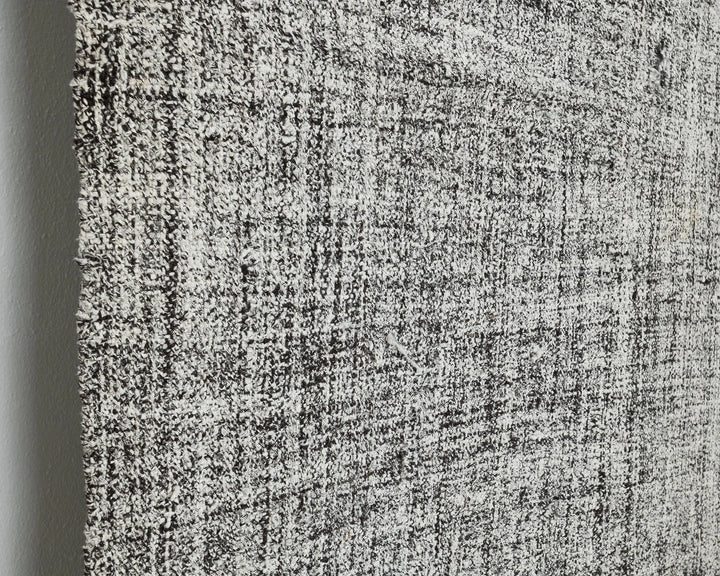 Black Turkish Kilim Rug 6'8" x 8'8" Flat-Weave close-up
