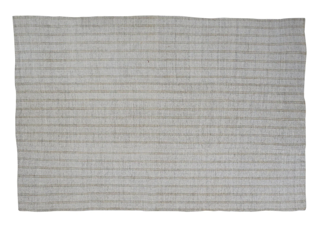 Gray Turkish Kilim Rug 7' 2" x 10' 8" Flat-Weave | No. VR26587